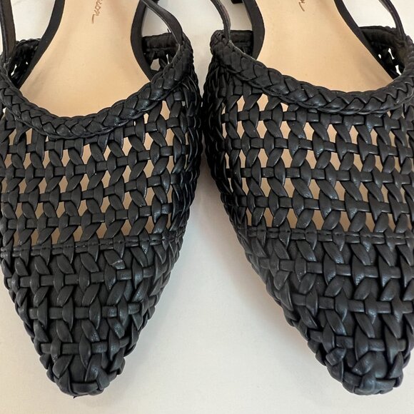 NEW! Jessica Simpson "Evolia" Woven Sling Back Point Toe Shoes - Black Size 7.5 - Picture 4 of 7
